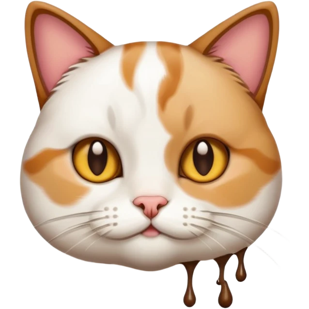 A cat w we aring a white top with poo on it emoji
