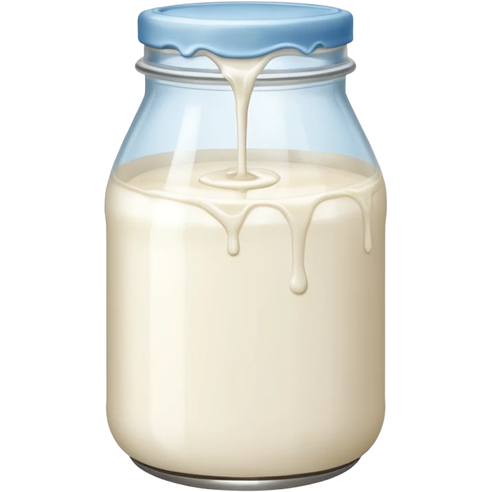 a jar of milk but the top is sticky and its dripping but theres no lit, and also no straw, I WANT IT TO BE VERY VERY MESSY emoji