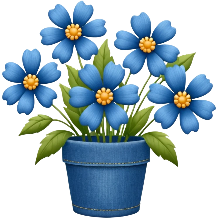 A beautiful bouquet of denim flowers emoji