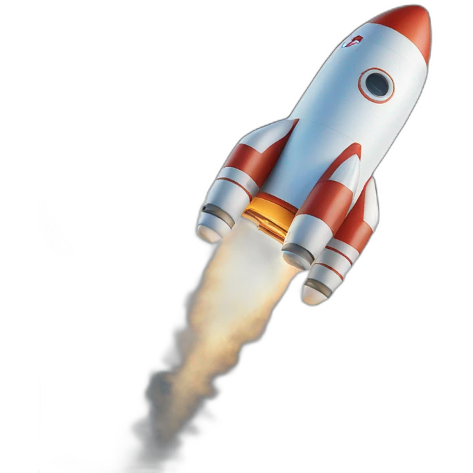 Rocket leaving earth in background emoji