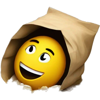 gold spilling out of bag of sack fallen on the ground emoji