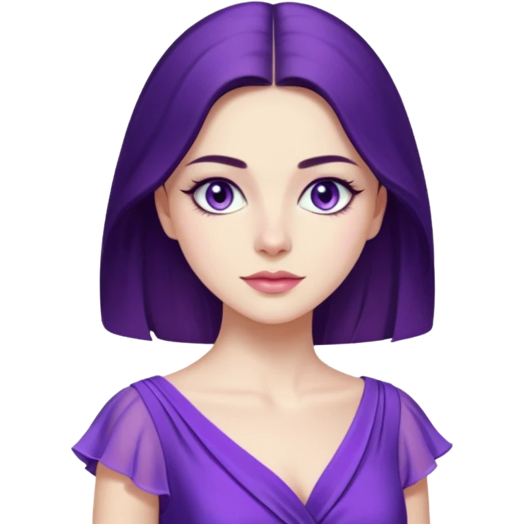 Demet özdemir as a character from game of thrones with lilac eyes and a purple dress. emoji