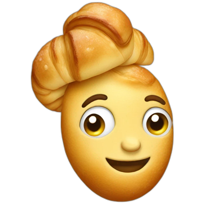 croissant with a human head emoji
