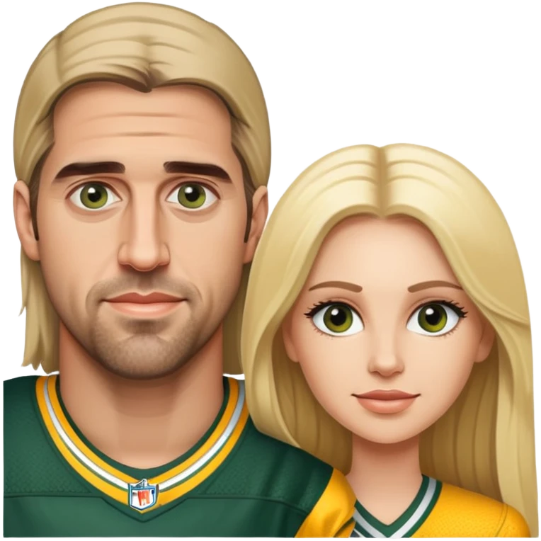 Aaron Rodgers with woman with long blonde hair  emoji
