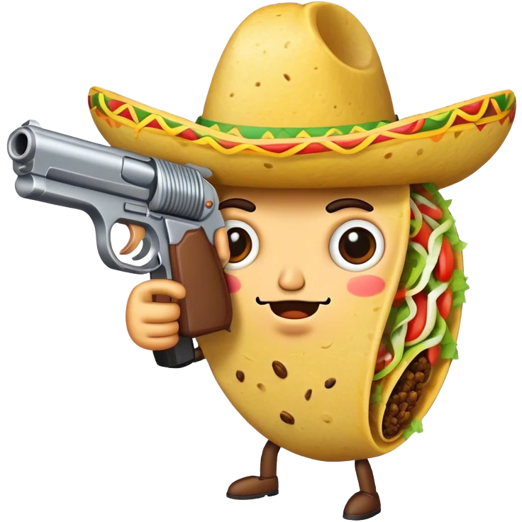 Taco with gun emoji