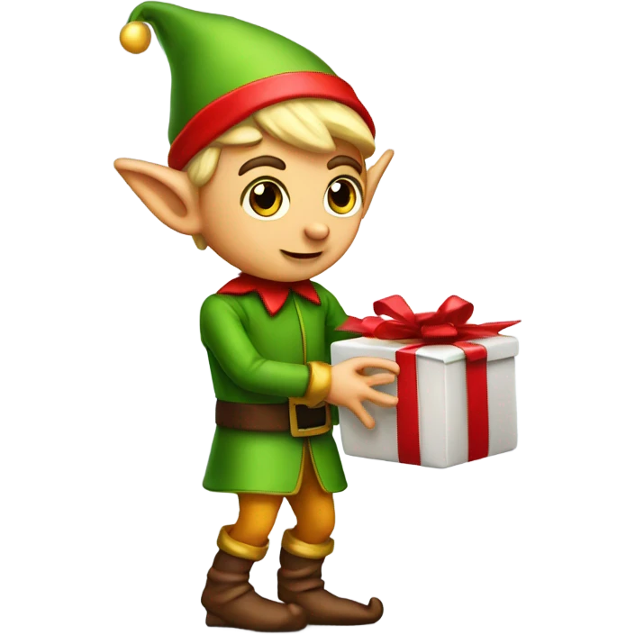 Elf leaving gift emoji