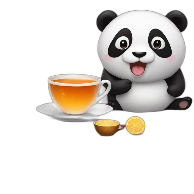 clock + panda + tea emoji