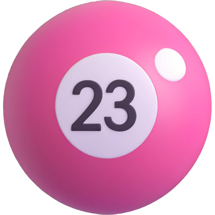 pink billiard ball with the number 23 inside a white circle emoji