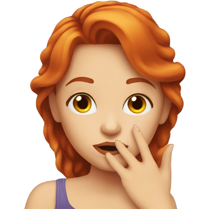 Red head girl blowing a kiss emoji