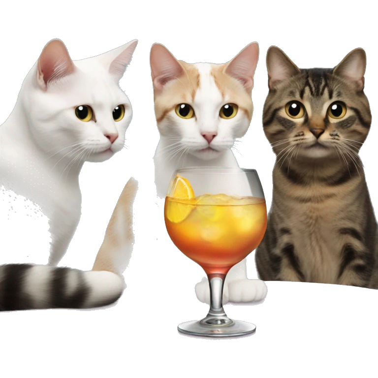 four cats at a cocktail party emoji