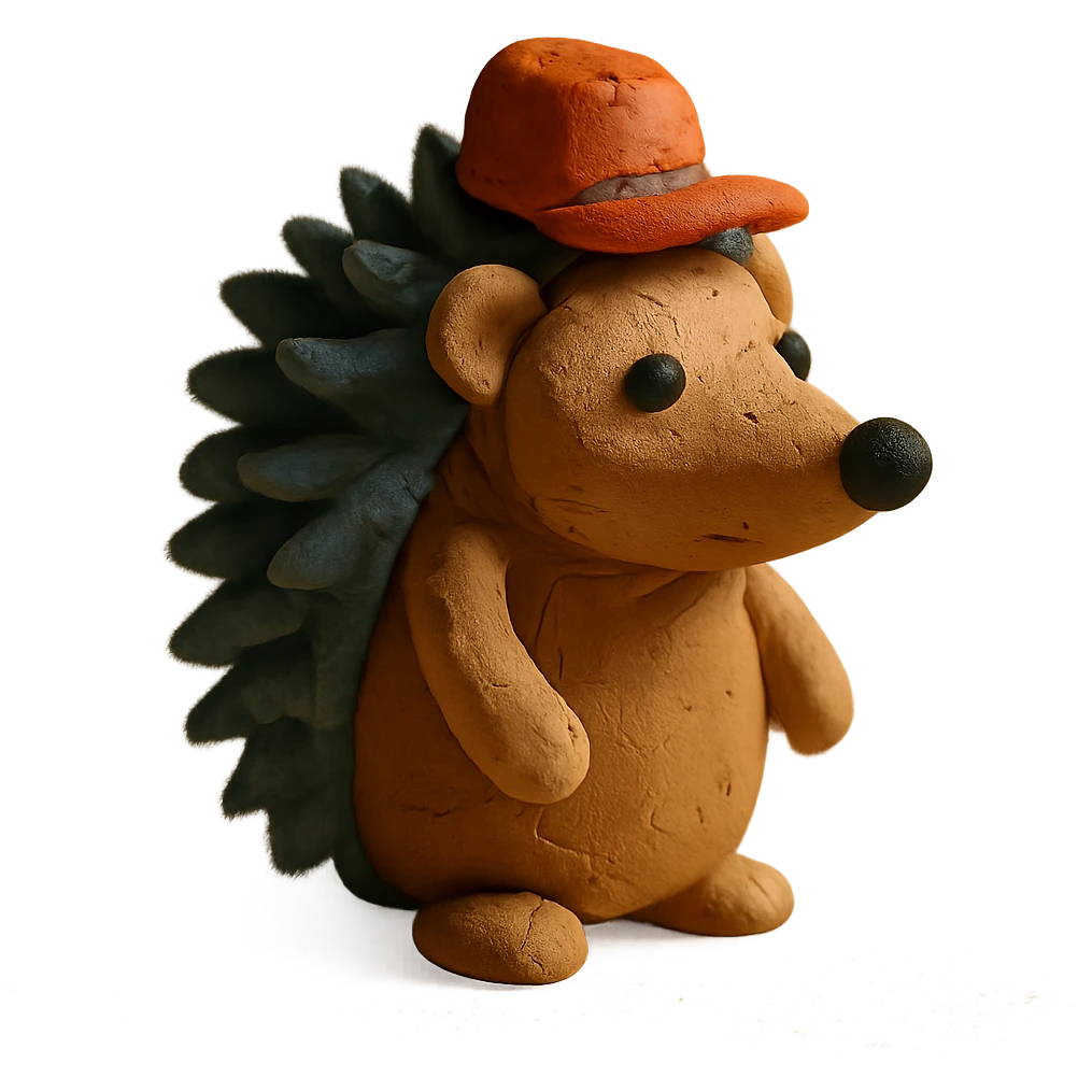 landak dengan topi emoji