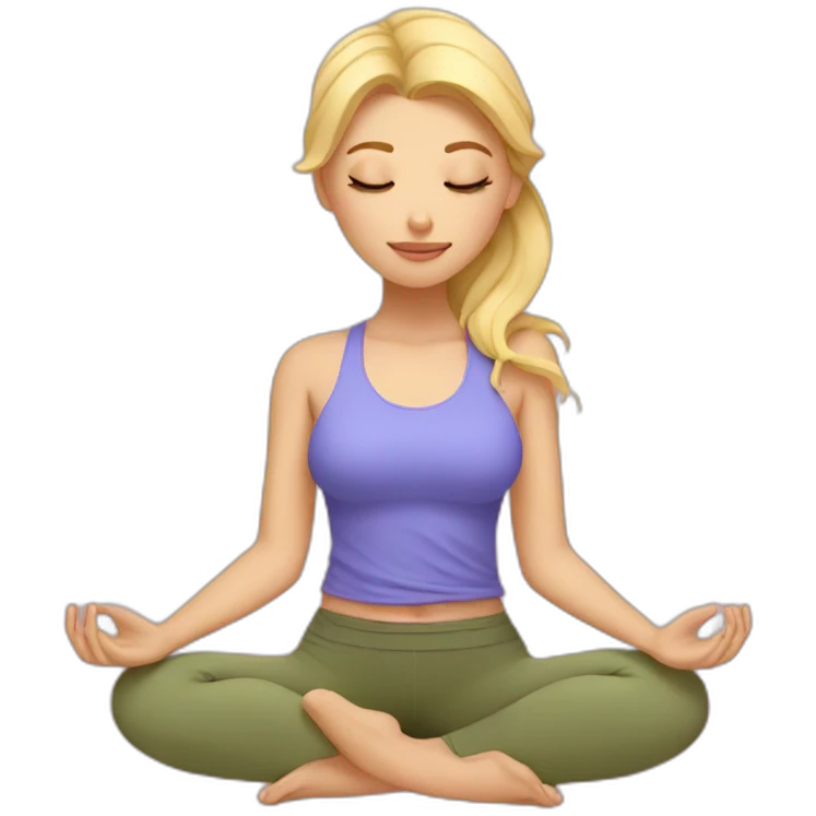 Yoga blonde closed eyes heart emoji