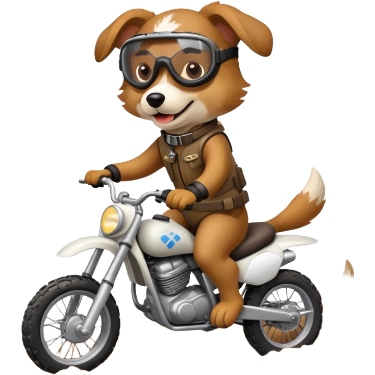 Dog riding a dirt bike  emoji