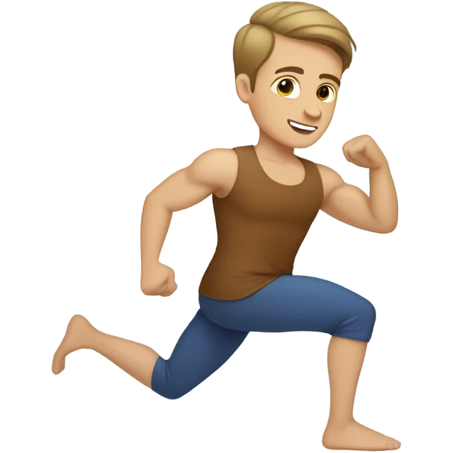 White brown hair no beard young male doing pilates emoji