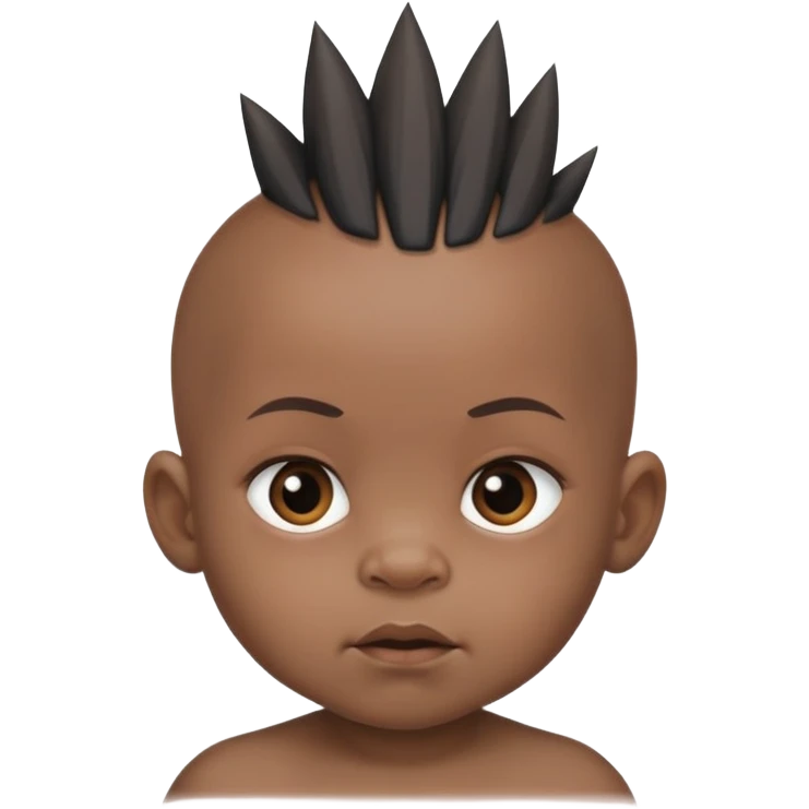 I want a black baby in which the baby has a mohawk in the centre and then he is bald from sides and he is ugly as well emoji