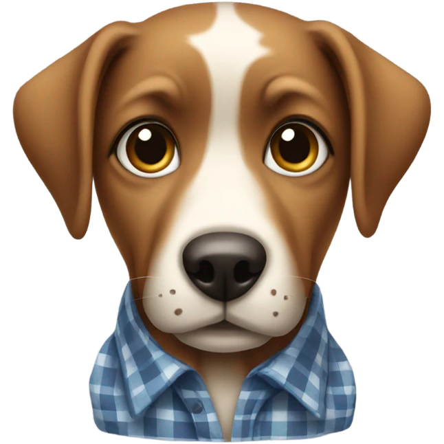 A dog with plad shirt  emoji