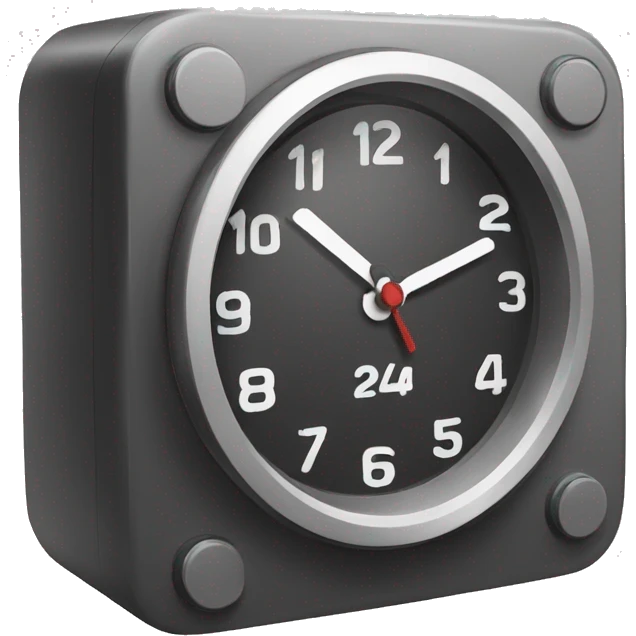 automatic clock with the inscription '24/7' emoji