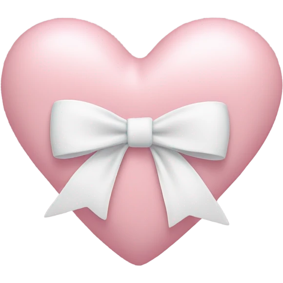 Pastel pink heart with white bow emoji