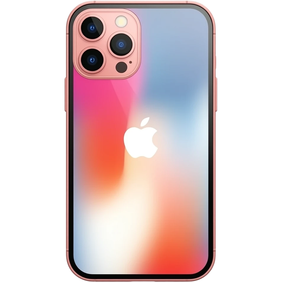 a iphone 17  sides as well pink  no sides pink oreng sides on it emoji