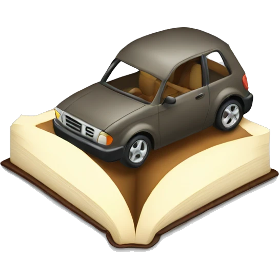 A car reading a book emoji