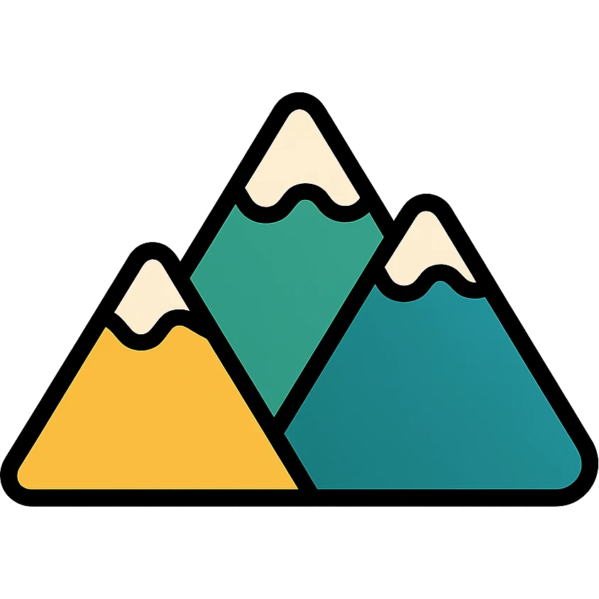 mountain, color outline icon style emoji