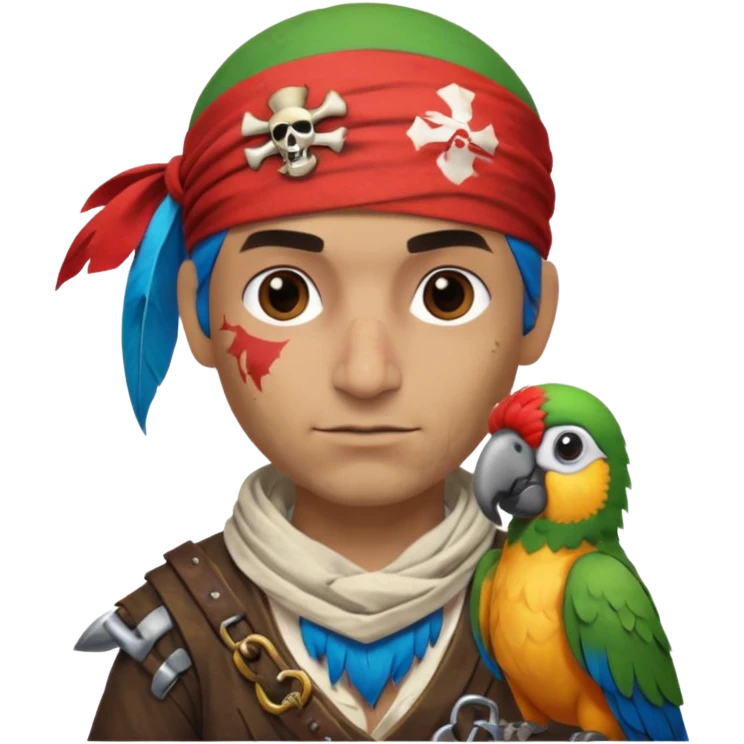 pirate and parrot emoji