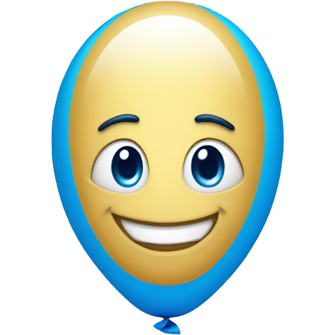 Blue smiling balloon  emoji