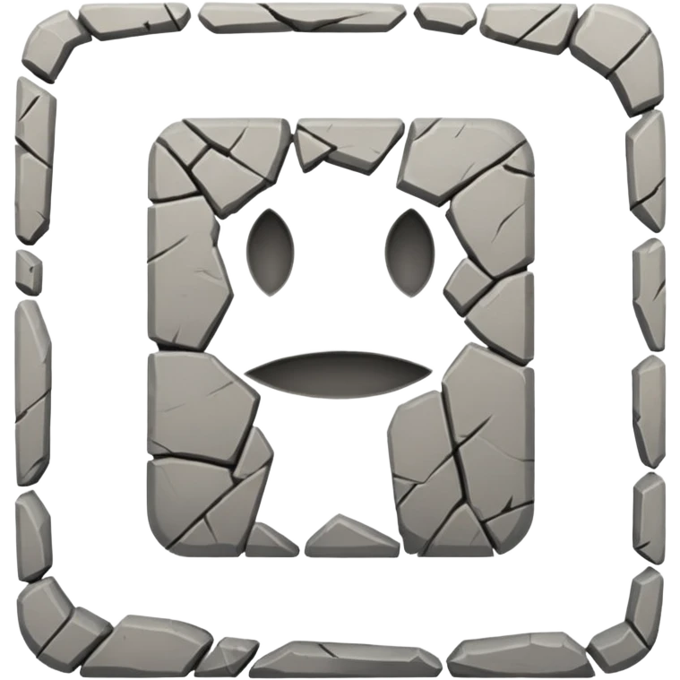 Chiseled text NOT face on stone tablet emoji
