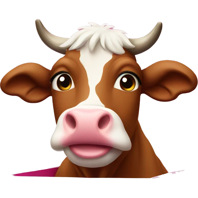 hyland cow with a pink box emoji