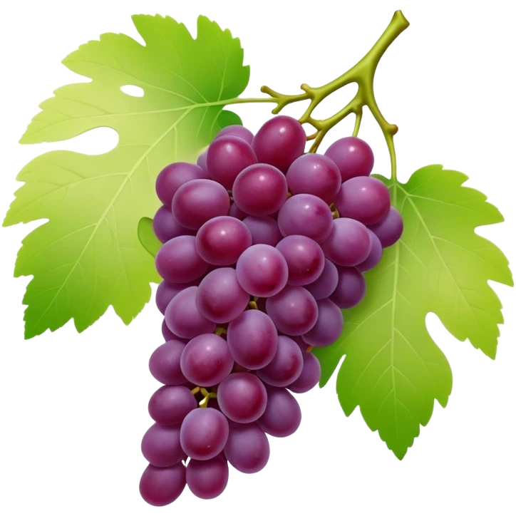 matcha colored grapes with matcha pastel colored leaves emoji