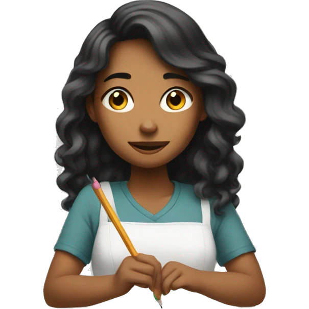 Girlfriend drawing a picture  emoji