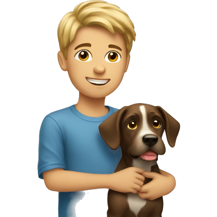 Boy with a dog emoji