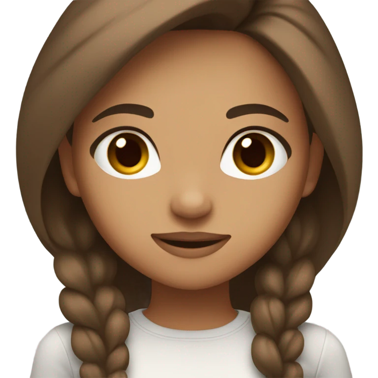 A medium skin toned girl with brown eyes and long brown hair emoji