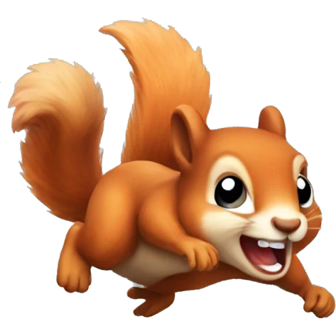 jumping squirrel orange burnt emoji