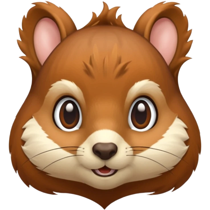 Squirrel face emoji with tail behind it emoji
