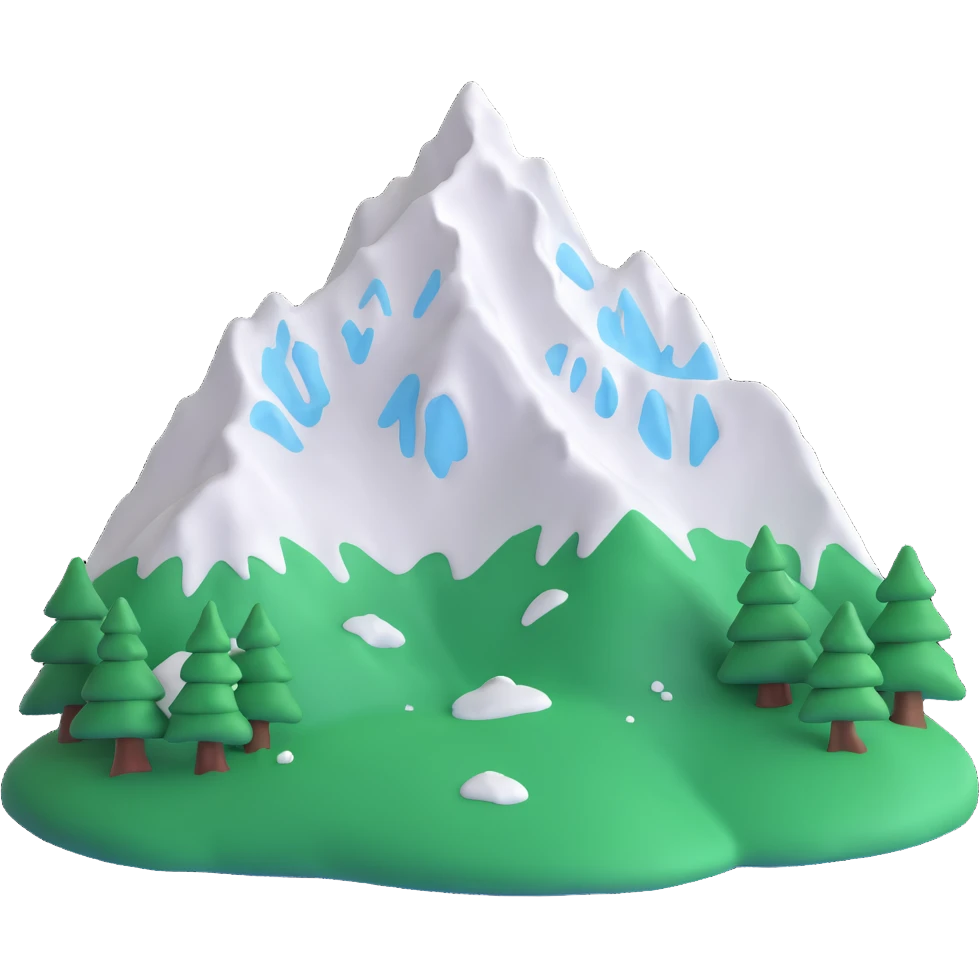 mountain covered with snow 3d emoji emoji