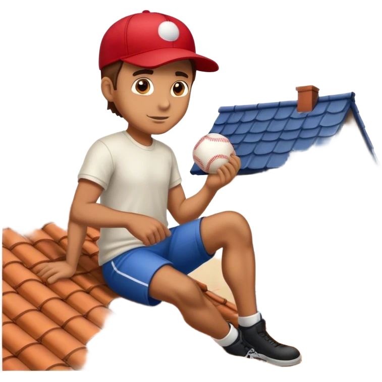 man on house roof emoji