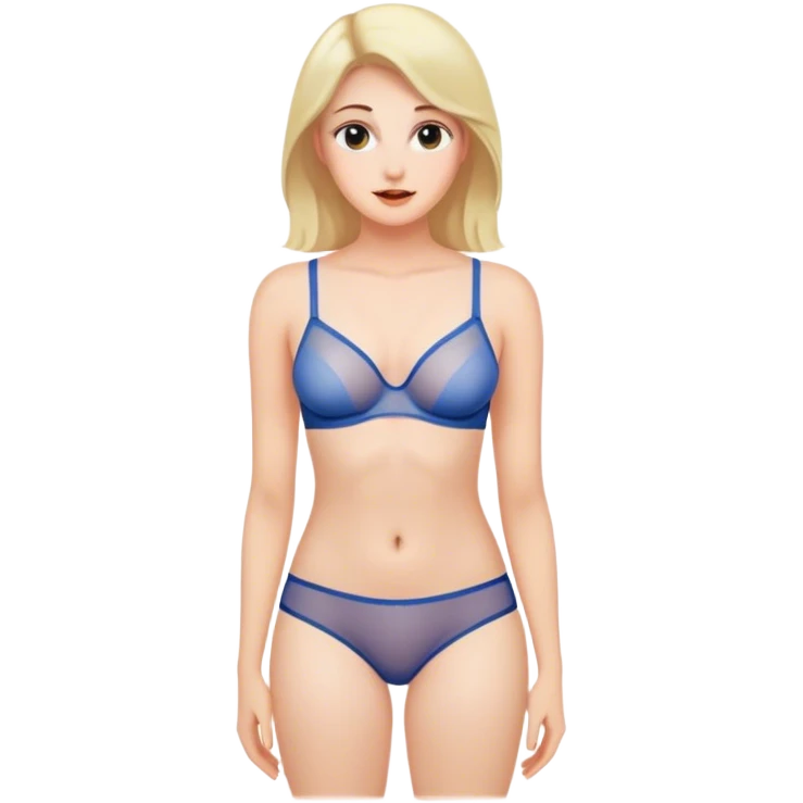 Realistic woman’s posing mesh underwear  emoji