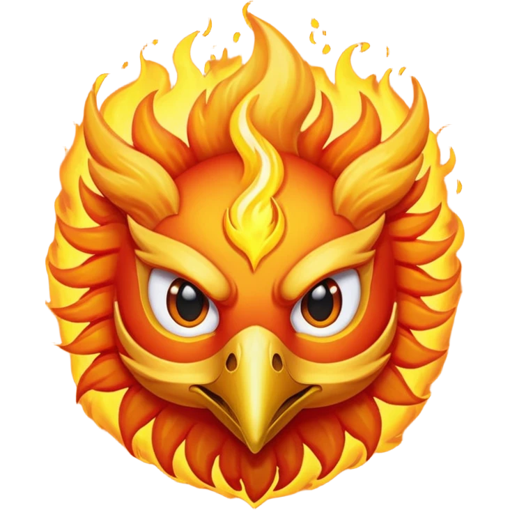 Phoenix force from marvel in a shape of flame bird face to screen  emoji