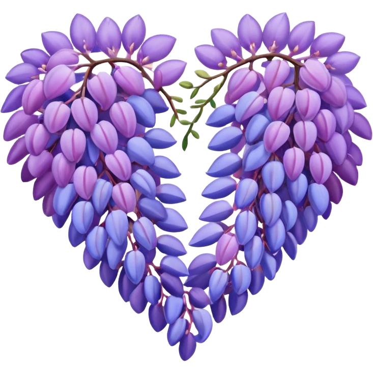Wisteria and Malibu multicolor heart emoji