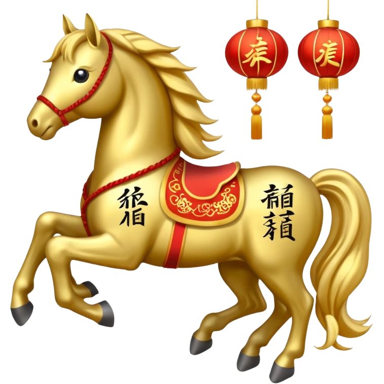 Chinese new year 马，加新年字眼 2026 新年快乐 emoji