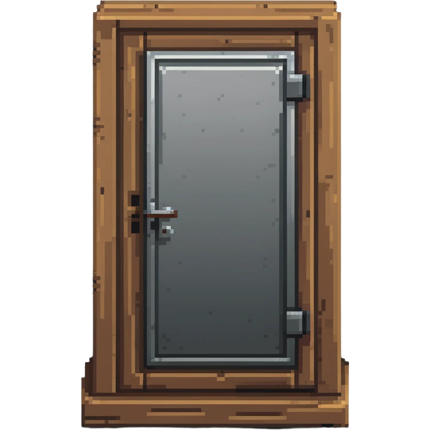 Wooden base with metal door from Rust game emoji