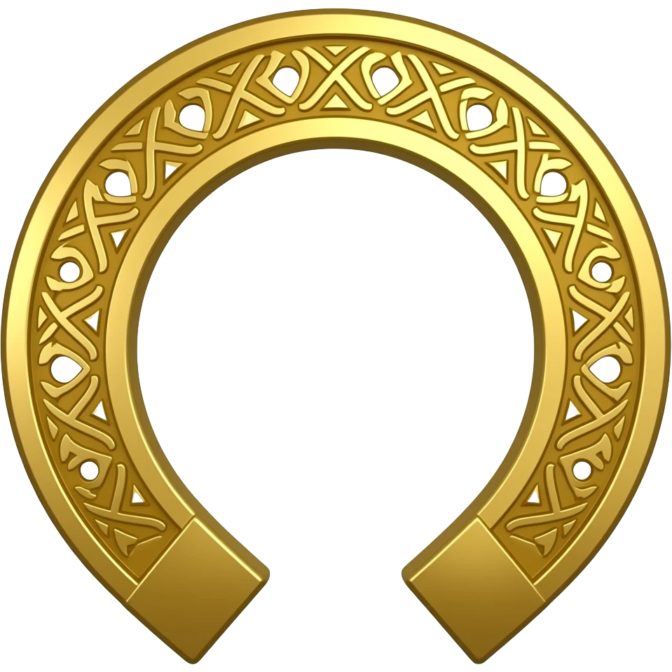 golden horse shoe emoji