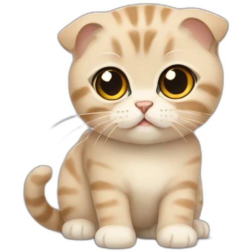 beige scottish fold cat emoji