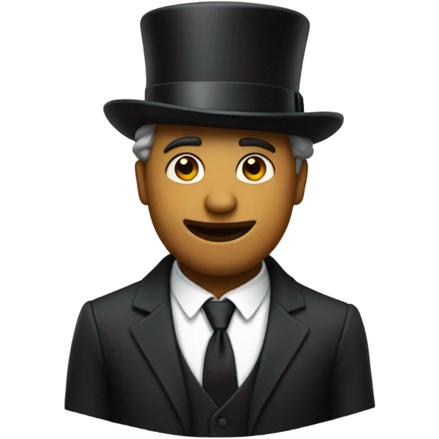 Bob wearing giant shoes a top hat and suit emoji