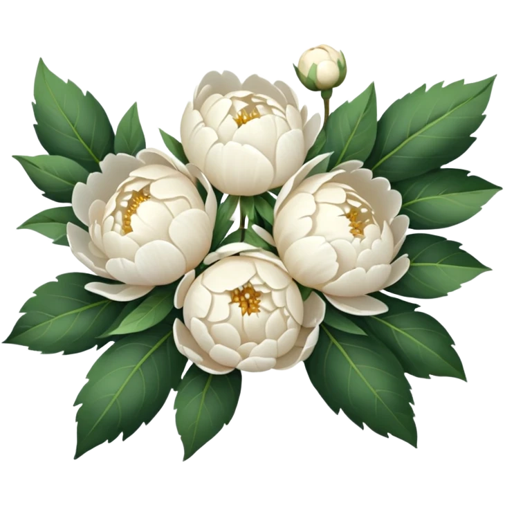 white Peony bouquet emoji