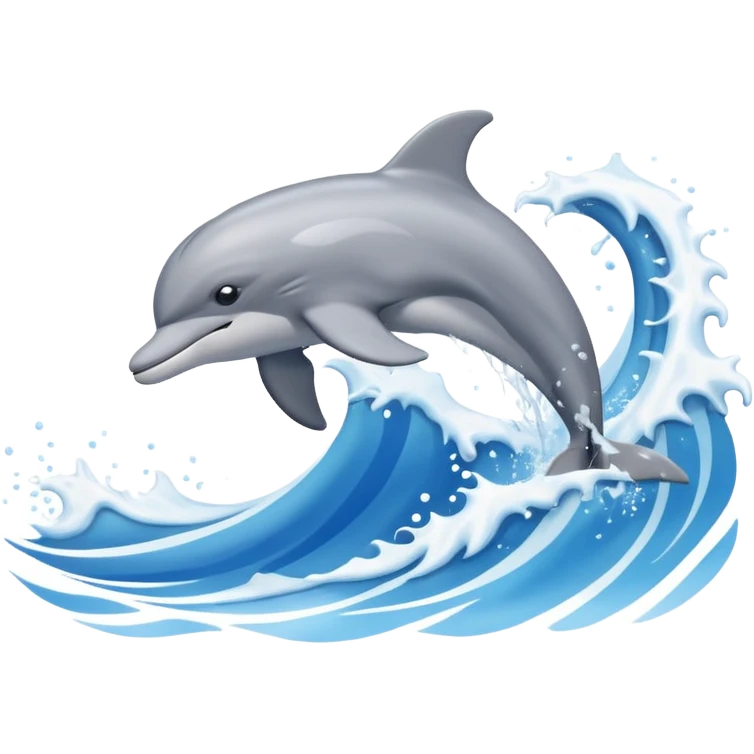 jumping dolphin above waves emoji