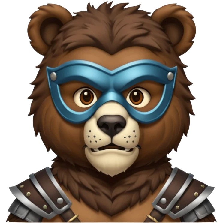 bear warrior with mask emoji