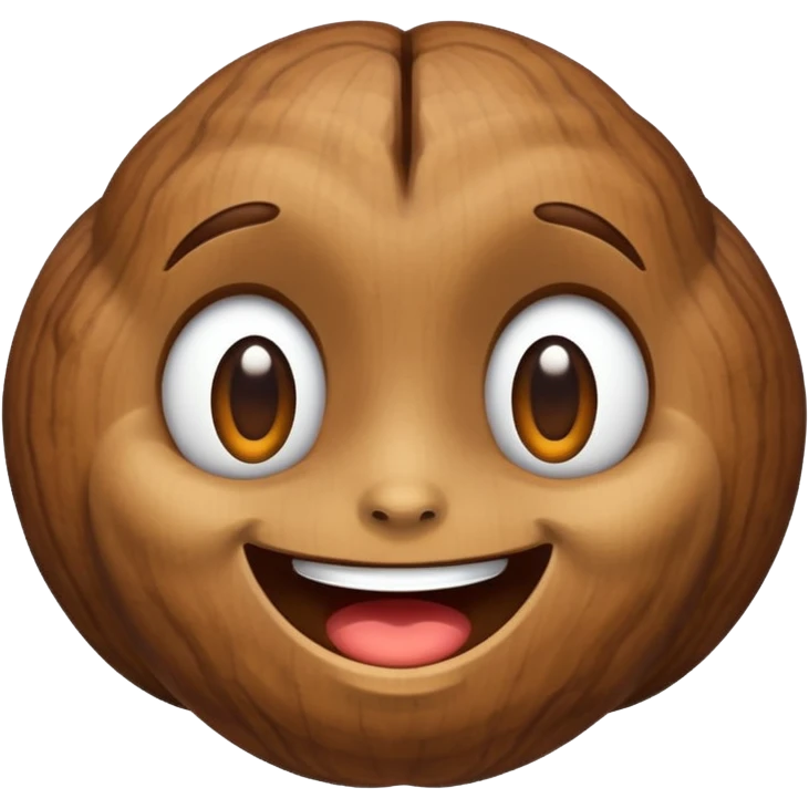 walnut, cheerful expression, no text emoji