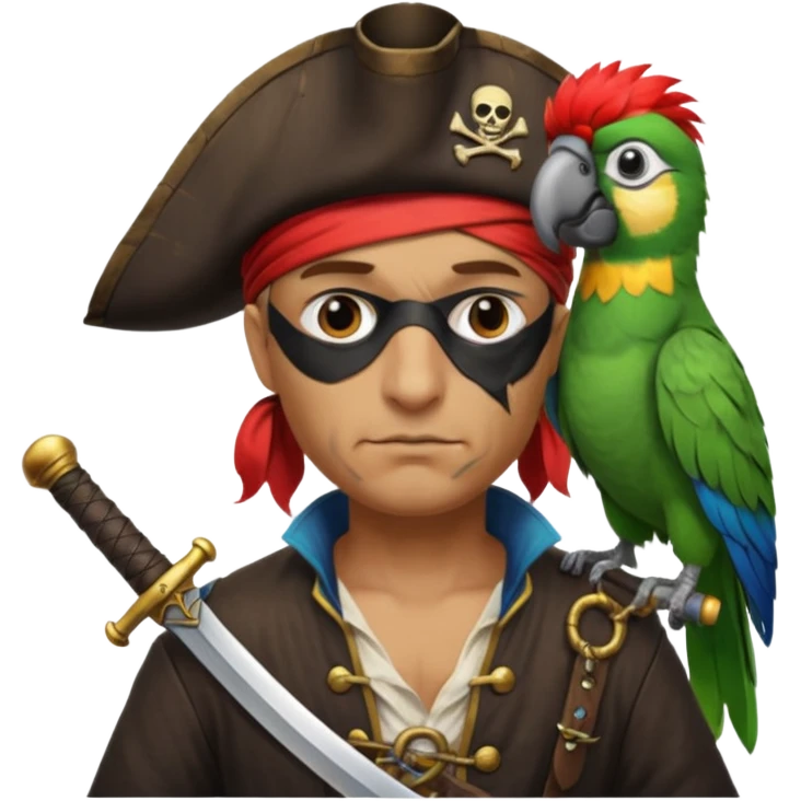 pirate and parrot emoji